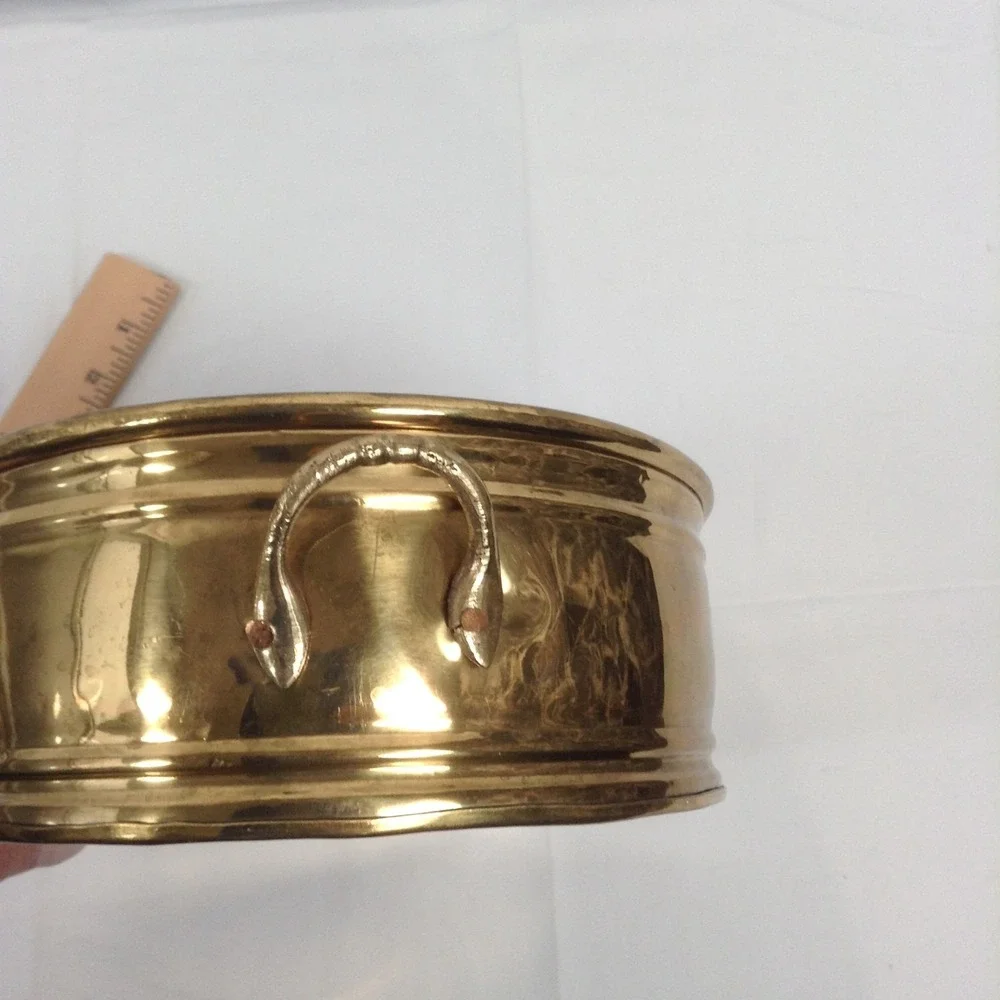 Laquered Solid‎ Brass Hosley Planter Oblong with Handles Made in India